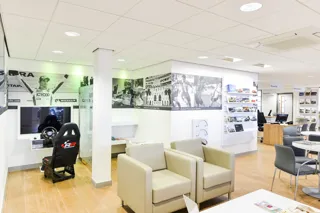 VW dealer customer lounge area