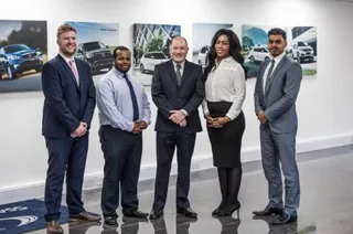 Paul Williams (centre), SsangYong Motor UK chief executive, are the four new SsangYong customer champions - left to right, David Payne, Dayrl Small, Natalie Leslie and Mani Sanghera