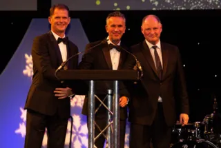 Darren Guiver, Jon Wakefield and Andy Bruce at the 2018 Ben Ball