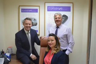 Eurodrive directors: Stephen Dixon, MD (left), Derek Goodsir, CFO (right) and Kirstie Tyson, director.
