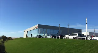 An exterior shot of John Clark Motor Group's Audio centre in Aberdeen