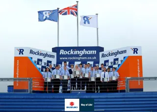 Graduates of the Suzuki GB Advanced Apprenticeship Programme at the Rockingham Motor Speedway