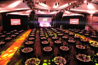 AM Awards: view of the tables and stage at the ICC  ahead of the ceremony