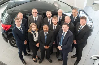 Bristol Street Motors Hyundai Bristol branch manager Terry Thurgood (front right in the blue suit) with his new team