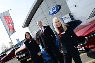 Perrys Leasing launch (right to left): executive director Denise Millard, director David Johnson and team leader Jo Sadler