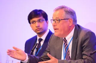 Woburn Consulting Group’s financial services consultant Peter de Rousset-Hall (right) and Deloitte's Debrapratim De (left)