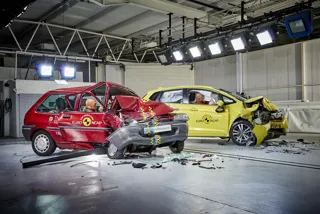 Top marks: Today's Honda Jazz is a Euro NCAP star, unlike the Rover 100