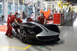 Vehicle production re-starts after COVID-19 lockdown at Ferrari's Maranello plant