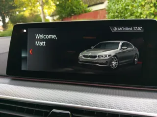 BMW 5 Series infotainment welcome