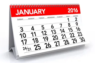 January 2016 calendar