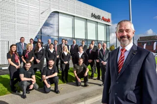 Steve Kirby, head of business at JCT600’s Hull Audi dealership and his team