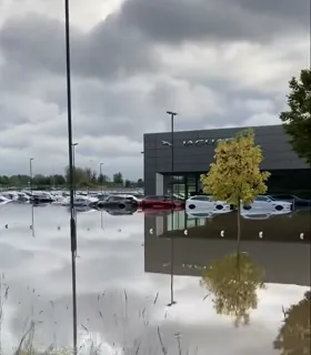 The Inchcape JLR dealership at Derby which was flooded