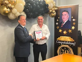 Martin Kerry, group aftersales director, has achieved an incredible 50 years of service at the Northampton-based AM100 car retail group  Perrys.