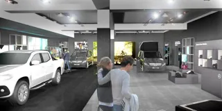 Artist's impression: how the Mercedes-Benz Vans Trafford Centre pop-up store should look