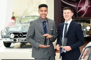 Mercedes-Benz Apprentice Programme award winners Lewis Bainbridge (left) and Ben Wood