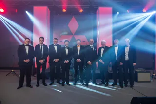 Winners (left to right): Ben Bird (Premier Mitsubishi), Leo Mansell (The Mansell Collection), Nigel Bird (Premier Mitsubishi), Tony Denton (Batchelors of Ripon), Lance Bradley, Nathan Tomlinson (Devonshire Motors), Dean Wood (Firs Garage), Bill Robson and Neal Gibson (Tees Valley Mitsubishi).