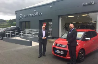 ​Citroen UK managing director Eurig Druce (left) with Drivers of Prestatyn managing director Mark Edgley