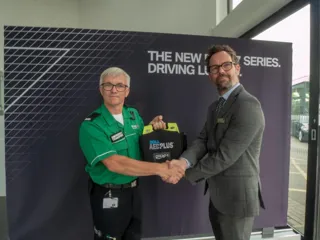 Simon Dunn, regional director - north at St John Ambulance with Marcus Hallam, head of Business at BMW Doncaster 