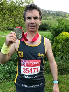 Jewelultra Group marketing director, Lance Boseley, celebrates his 2019 London Marathon fund-raising efforts