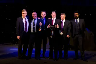 Robins & Day Liverpool representatives collect their Dealership of the Year award