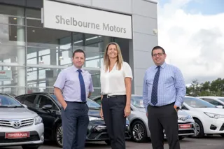 Richard Ward, sales director, Caroline Willis, financial director, and Paul Ward, sales director, at Shelbourne Motors.