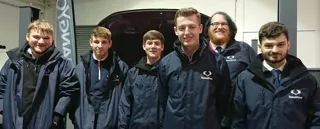 SsangYong UK apprentices (from left): Jonathan Wheeler, Chandlers; Kieran Metcalfe, Maple Garage; Alex Cook, Platinum Garage; Paul Dornan (SAP Trainer); Alexander Gilbert Rogers, of Plymouth; and Andrew Smith, from the  SYMUK Port Operation.