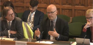 BVRLA director of corporate affairs, Toby Poston, addresses the House of Commons' Transport Select Committee