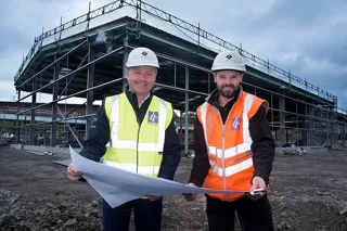 Tom Preston, managing director of Hippo-Motor Group (left) and and Mark Whalley, site manager, Barnfield Construction