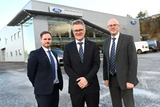 Chris Stewart, general manager of Bristol Street Motors Newcastle Ford, Robert Forrester, chief executive of Vertu Motors, and Ian Harrison, Vertu Motors, operations director, Ford Division