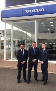 Waylands' Richard Spencer (left), John O'Hanlon and James Smullen outside a Volvo dealership 