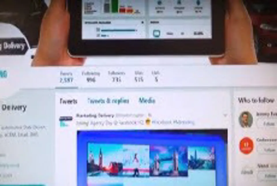Close up of a social media post on a screen