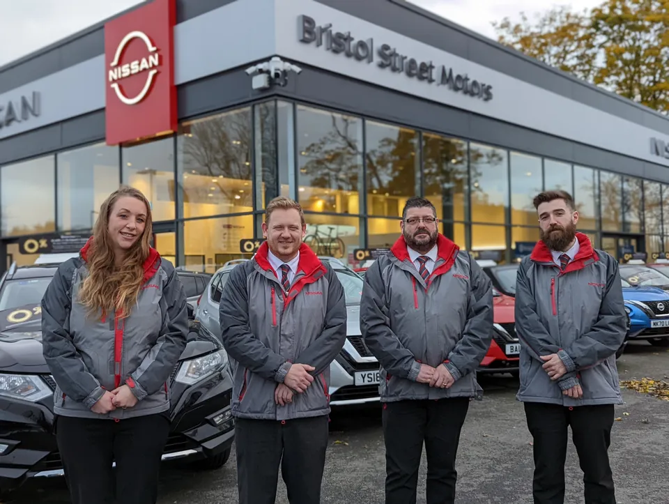 Bristol Street Motors Nissan Northampton team members  (from left) Kirsten Lowther, Jordan Harris, Matt Sidey and Tim Garrett