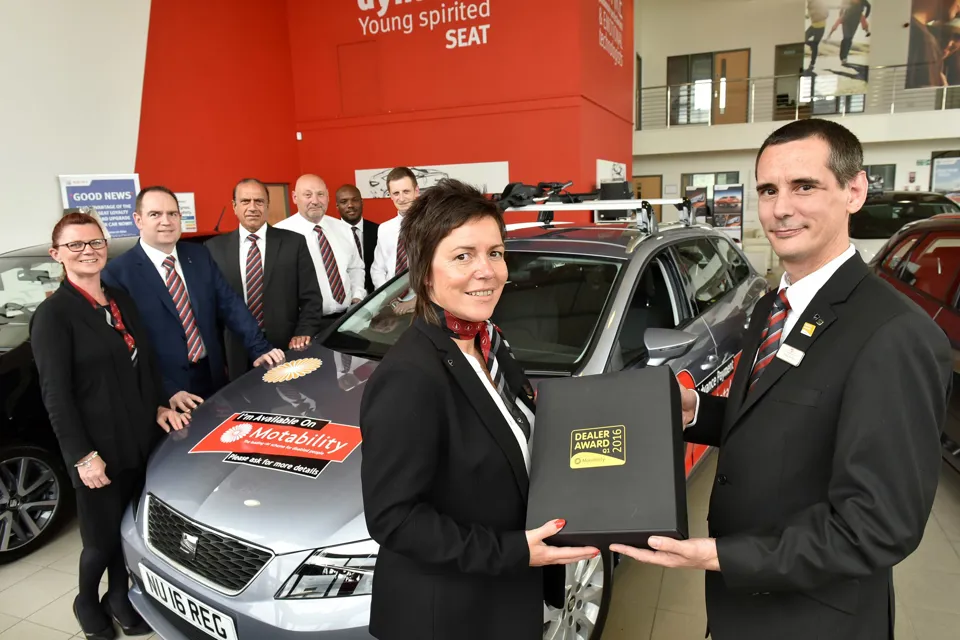 Bristol Street Motors Seat Birmingham team with its Motability Dealer Award