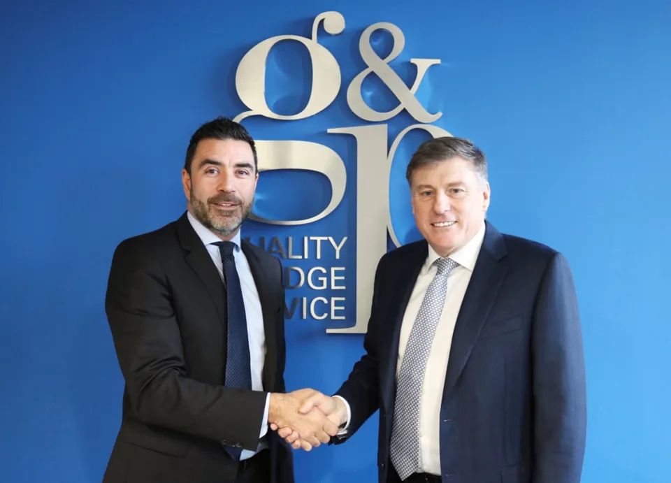 Dino Kyriacou chief executive at GP (left) and Geoff Cousins (right) who has been appointed chairman at GP