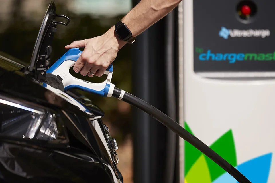 A bp chargemaster EV charging point
