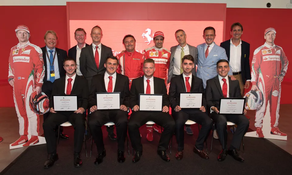 Ferrari's graduating apprentice technicians