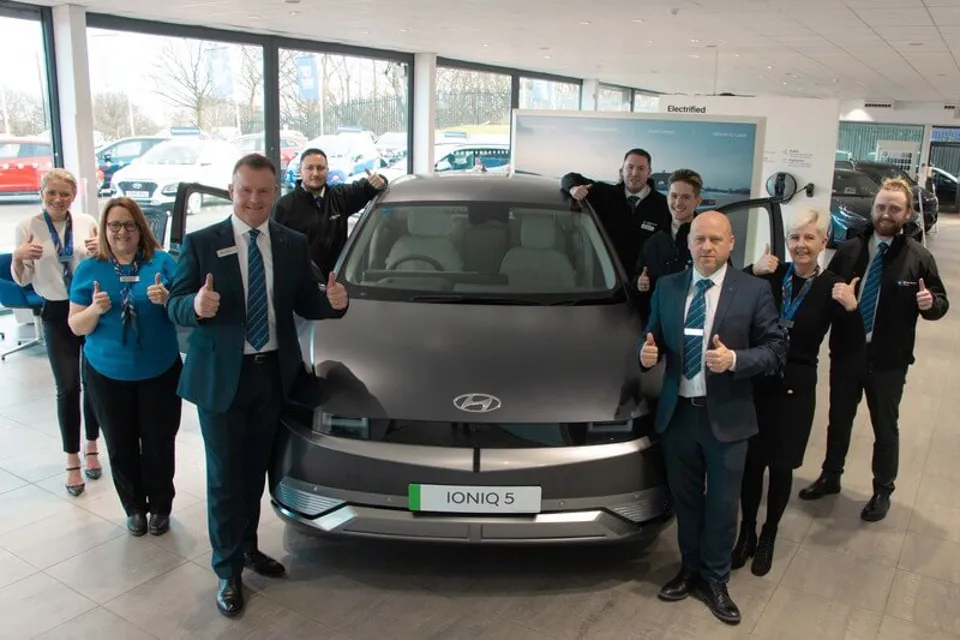 The team at Bristol Street Motors Peterlee Hyundai celebrate their achievement