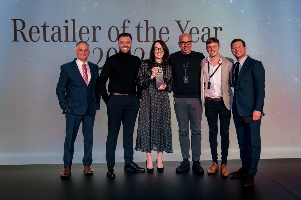 The team at JCT600 won Mercedes' 2022 Retailer of the Year award