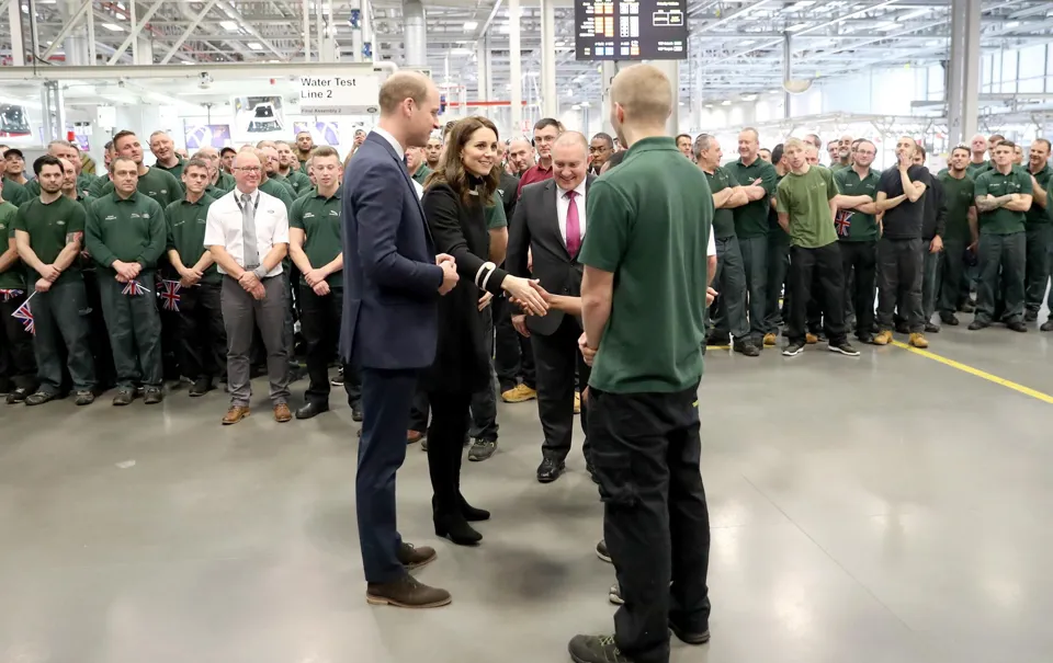 The Duke and Duchess of Cambridge at Jaguar Land Rover