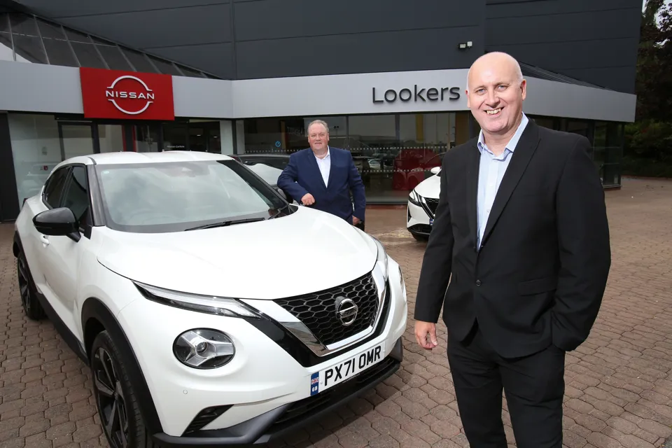 From left: Steve Eley, Lookers Nissan franchise director and Graham Stokoe, general manager, Lookers Nissan Carlisle. Photo by George Carrick Photography.