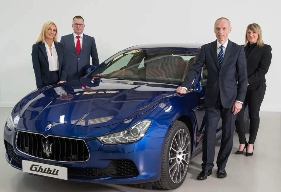 Maserati GB corporate team (left to right): Louise Kelly, Howard Dalziel, Peter Denton, Alexandra Cooper