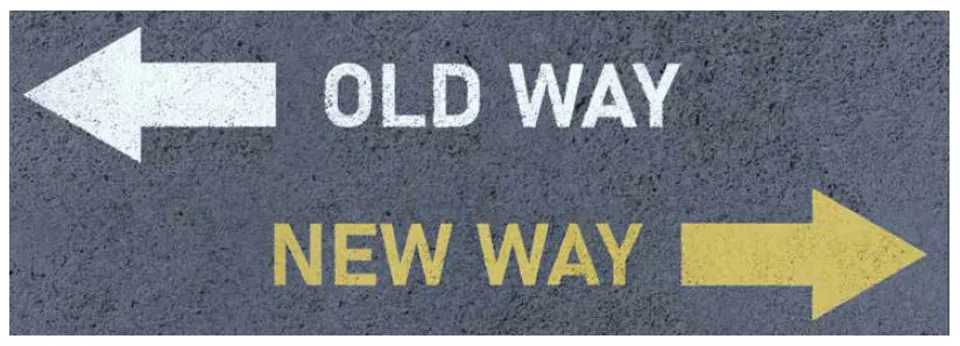 Old way, new way graphic