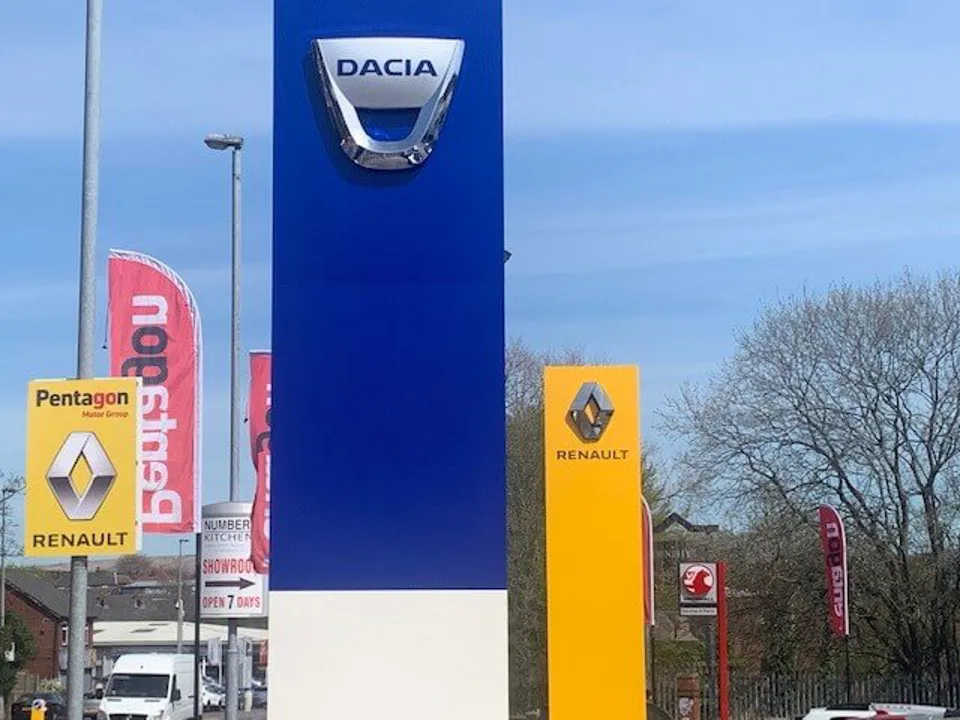 Signage outside Pentagon Motor Group's  Rochdale site