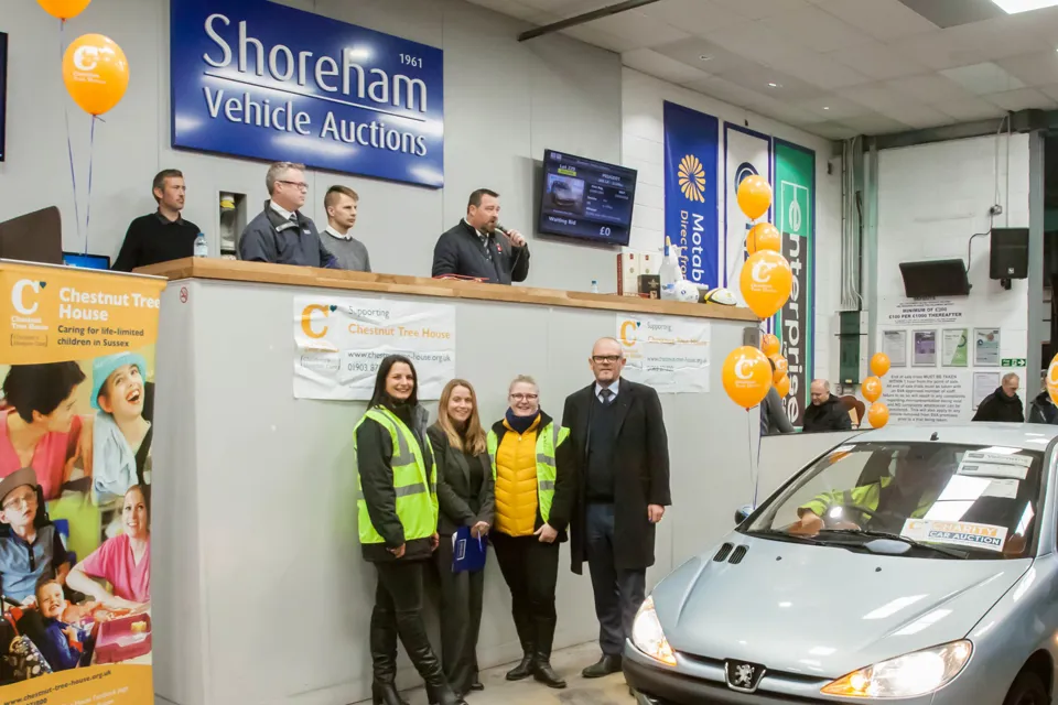 The team at Shoreham Vehicle Auctions at the charity sale in aid of Chestnut Tree House children’s hospice